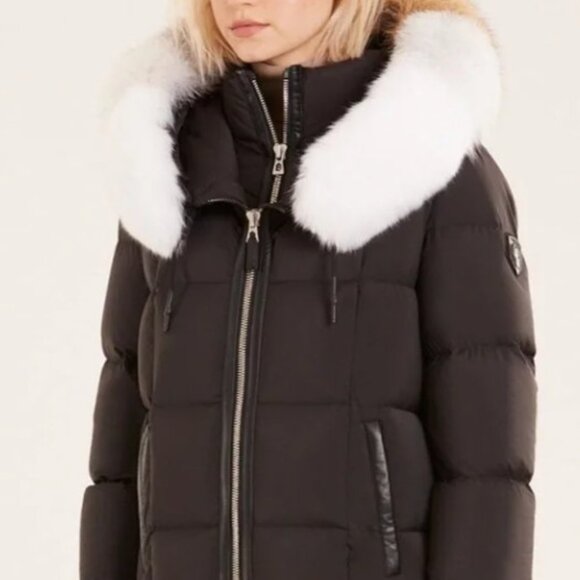 RUDSAK Black Puffer Coat with Multicolor Fur Hood - Picture 4 of 15